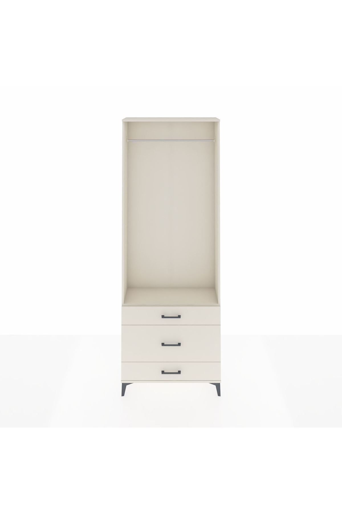 Arges Dolap Tek Raflı 3 Çekmeceli Tek Askılı 88x30x243 Aytaşı-Aytaşı