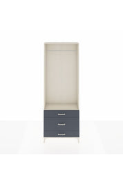 Arges Dolap Tek Raflı 3 Çekmeceli Tek Askılı 88x30x243 Aytaşı-Antrasit