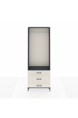 Arges Dolap Tek Raflı 3 Çekmeceli Tek Askılı 88x30x243