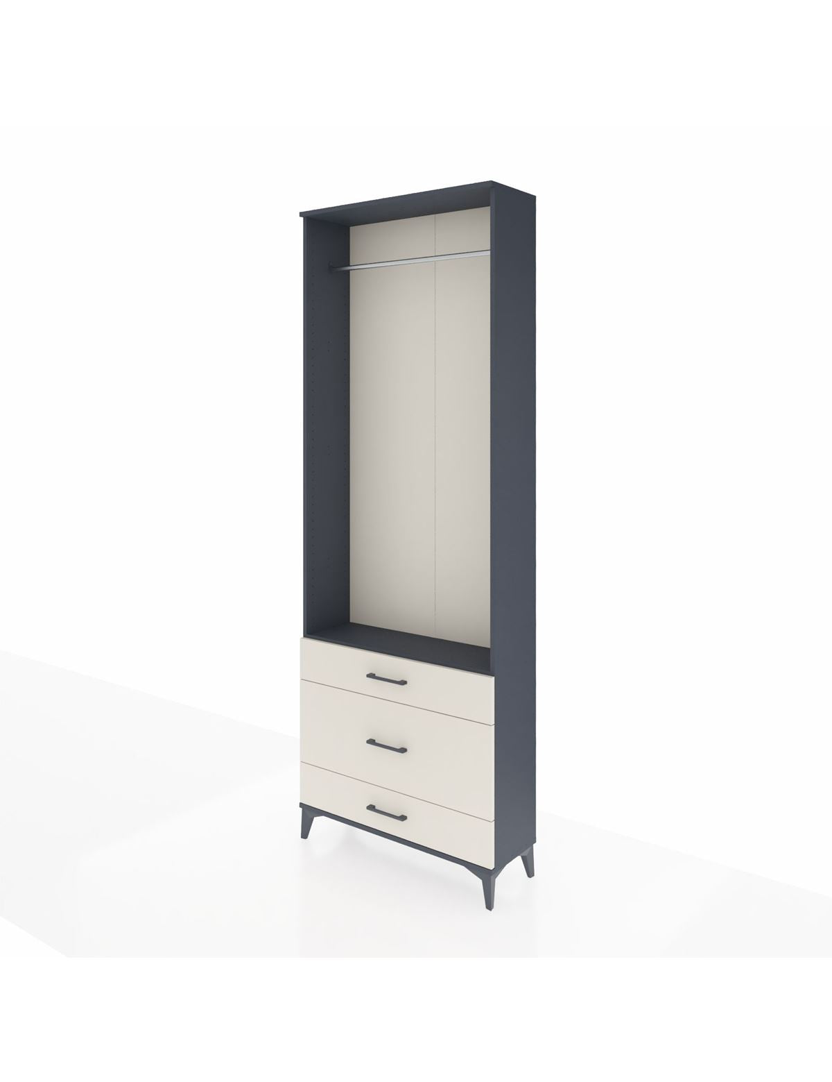 Arges Dolap Tek Raflı 3 Çekmeceli Tek Askılı 88x30x243 - S33M310V4A
