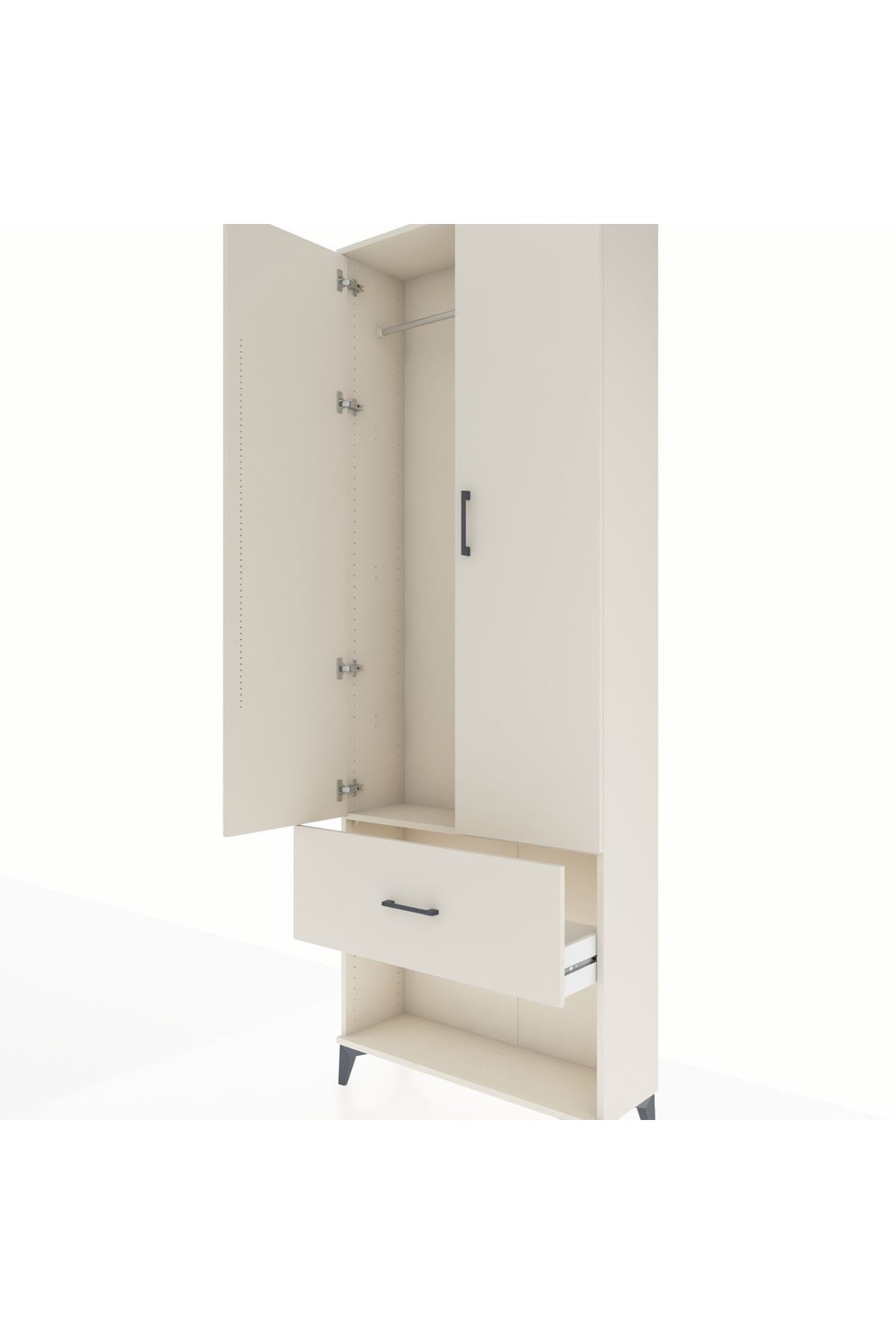 Arges Dolap Tek Raflı Tek Çekmeceli Tek Askılı 88x30x243 Aytaşı-Aytaşı