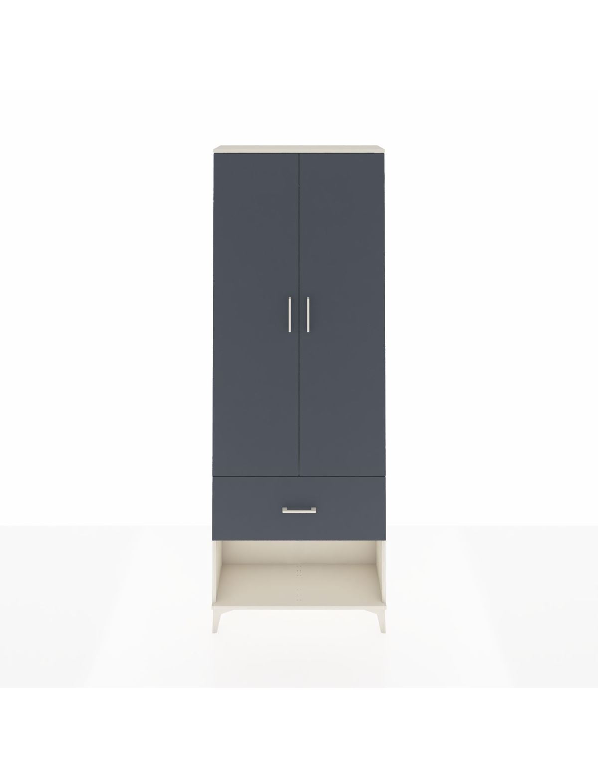 Arges Dolap Tek Raflı Tek Çekmeceli Tek Askılı 88x30x243 Aytaşı-Antrasit