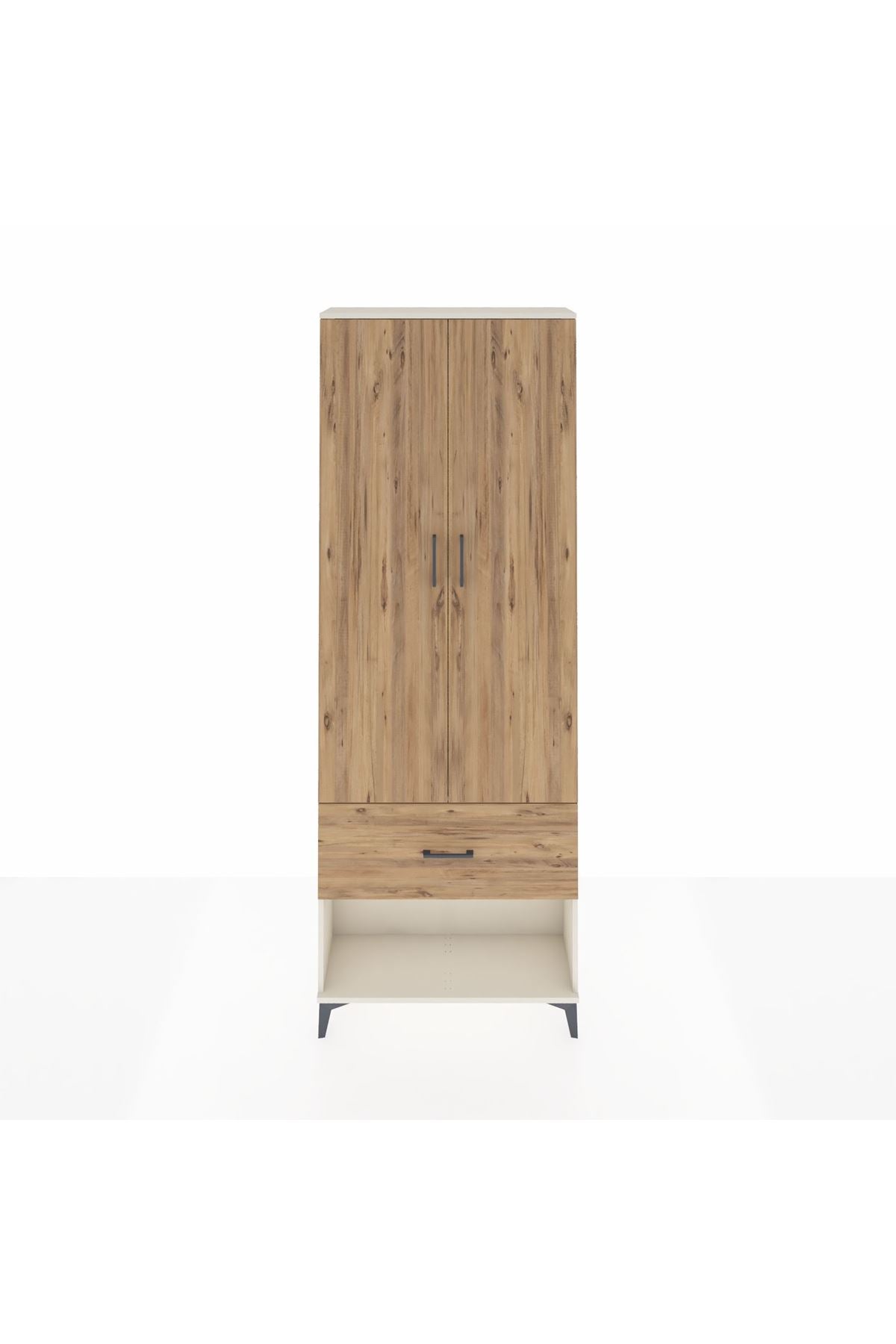 Arges Dolap Tek Raflı Tek Çekmeceli Tek Askılı 88x30x243 Aytaşı-Çam