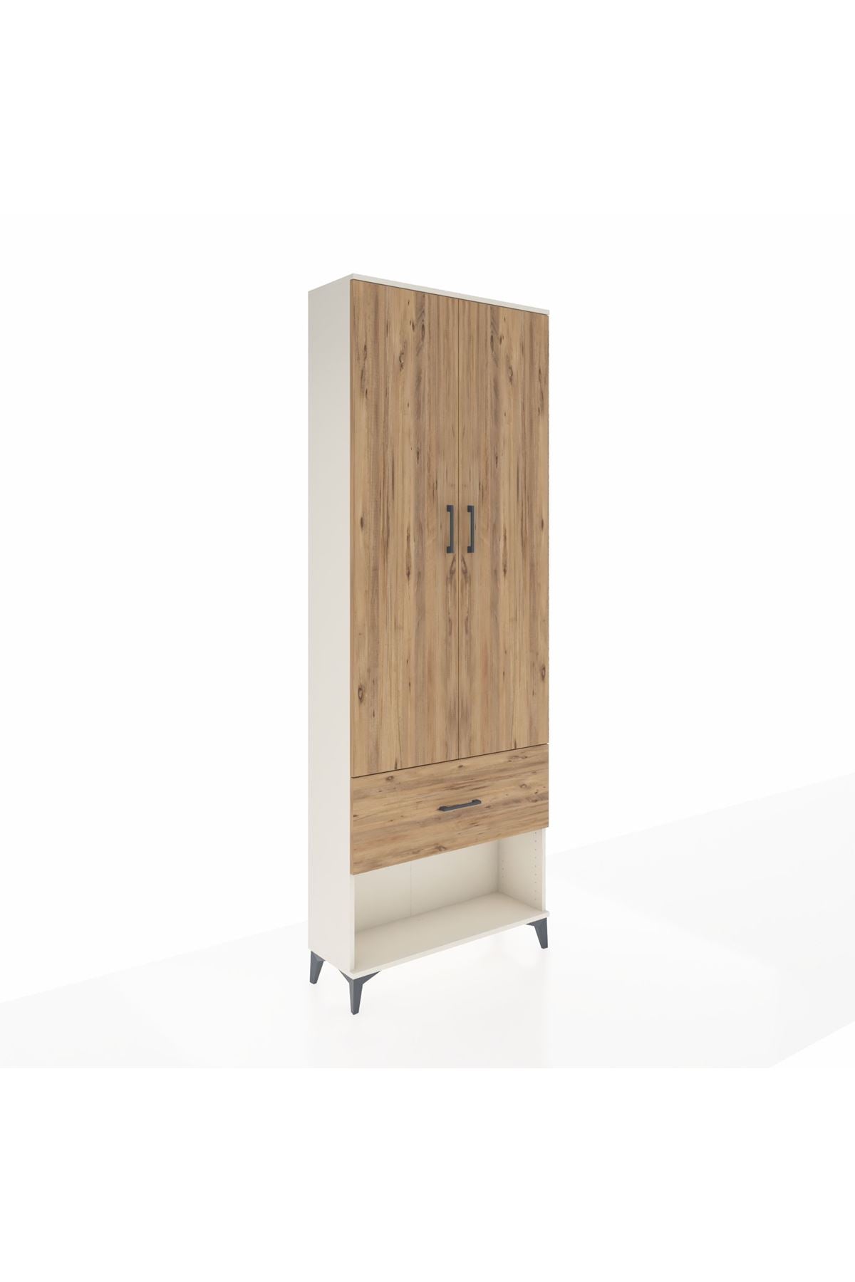 Arges Dolap Tek Raflı Tek Çekmeceli Tek Askılı 88x30x243 Aytaşı-Çam