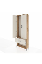 Arges Dolap Tek Raflı Tek Çekmeceli Tek Askılı 88x30x243 Çam-Aytaşı