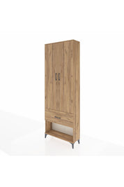 Arges Dolap Tek Raflı Tek Çekmeceli Tek Askılı 88x30x243 Çam-Çam