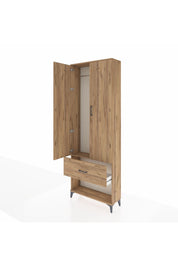 Arges Dolap Tek Raflı Tek Çekmeceli Tek Askılı 88x30x243 Çam-Çam