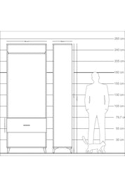 Arges Dolap Tek Raflı Tek Çekmeceli Tek Askılı 88x30x243 Aytaşı-Çam