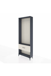 Arges Dolap Tek Raflı Tek Çekmeceli Tek Askılı 88x30x243 Antrasit-Aytaşı