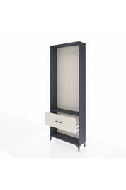 Arges Dolap Tek Raflı Tek Çekmeceli Tek Askılı 88x30x243 Antrasit-Aytaşı