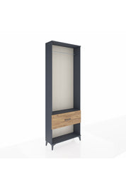 Arges Dolap Tek Raflı Tek Çekmeceli Tek Askılı 88x30x243 Antrasit-Çam