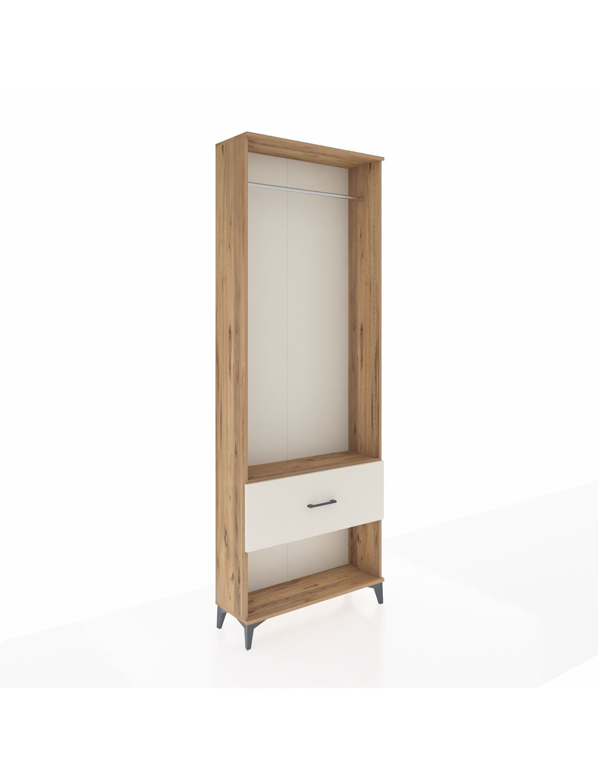 Arges Dolap Tek Raflı Tek Çekmeceli Tek Askılı 88x30x243 Çam-Aytaşı