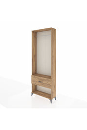Arges Dolap Tek Raflı Tek Çekmeceli Tek Askılı 88x30x243 Çam-Çam