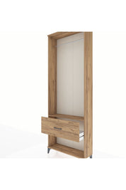 Arges Dolap Tek Raflı Tek Çekmeceli Tek Askılı 88x30x243 Çam-Çam
