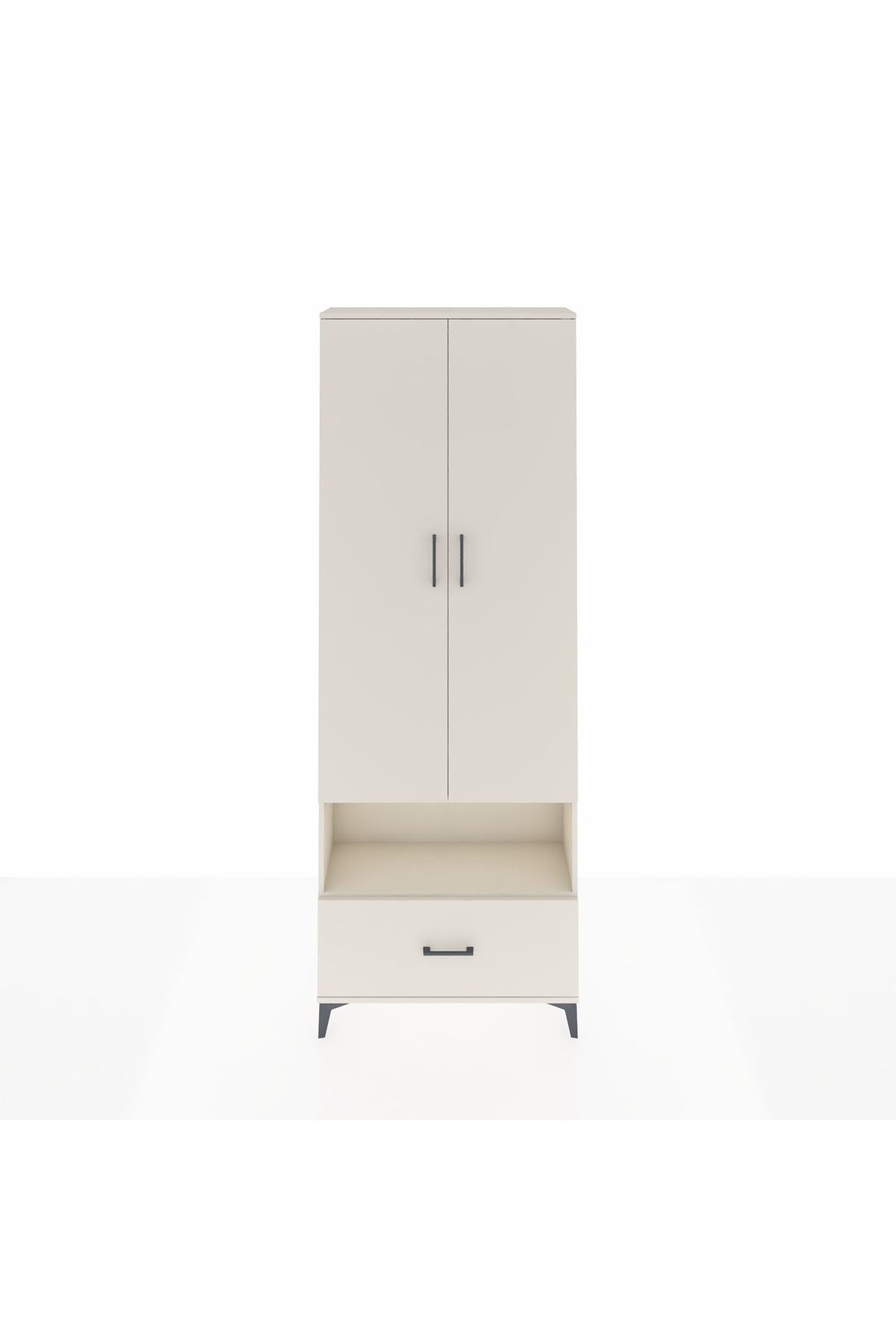 Arges Dolap 2 Raflı Tek Çekmeceli Tek Askılı 88x30x243 Aytaşı-Aytaşı