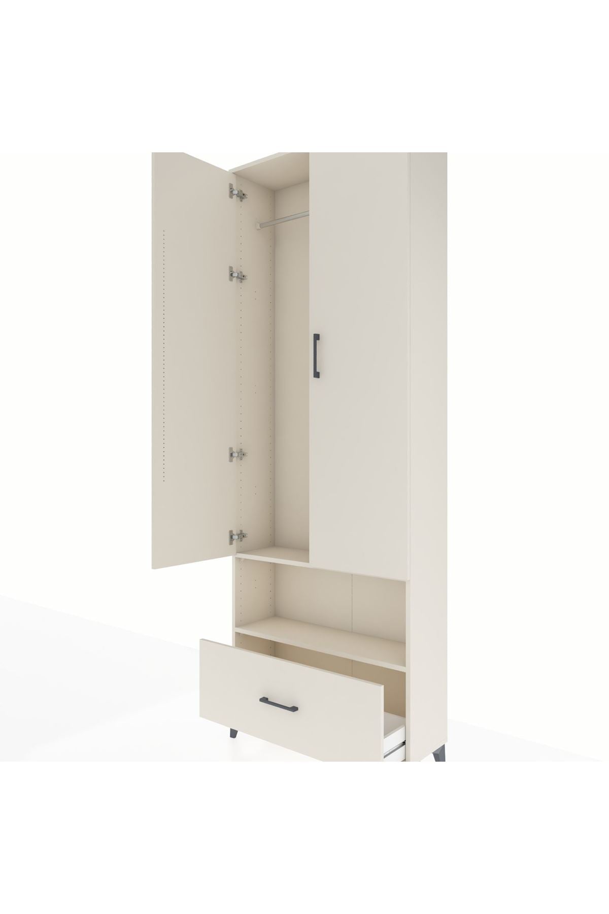 Arges Dolap 2 Raflı Tek Çekmeceli Tek Askılı 88x30x243 Aytaşı-Aytaşı