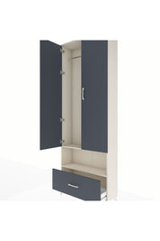 Arges Dolap 2 Raflı Tek Çekmeceli Tek Askılı 88x30x243 Aytaşı-Antrasit