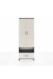 Arges Dolap 2 Raflı Tek Çekmeceli Tek Askılı 88x30x243 Antrasit-Aytaşı