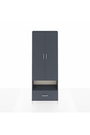 Arges Dolap 2 Raflı Tek Çekmeceli Tek Askılı 88x30x243 Antrasit-Antrasit