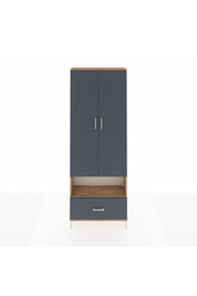 Arges Dolap 2 Raflı Tek Çekmeceli Tek Askılı 88x30x243 Çam-Antrasit