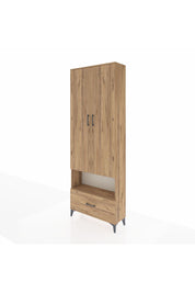 Arges Dolap 2 Raflı Tek Çekmeceli Tek Askılı 88x30x243 Çam-Çam