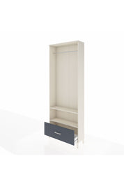 Arges Dolap 2 Raflı Tek Çekmeceli Tek Askılı 88x30x243 Aytaşı-Antrasit