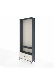 Arges Dolap 2 Raflı Tek Çekmeceli Tek Askılı 88x30x243 Antrasit-Aytaşı
