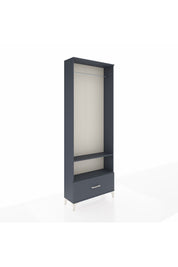 Arges Dolap 2 Raflı Tek Çekmeceli Tek Askılı 88x30x243 Antrasit-Antrasit