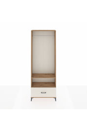 Arges Dolap 2 Raflı Tek Çekmeceli Tek Askılı 88x30x243 Çam-Aytaşı