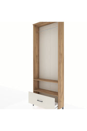 Arges Dolap 2 Raflı Tek Çekmeceli Tek Askılı 88x30x243 Çam-Aytaşı