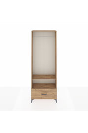 Arges Dolap 2 Raflı Tek Çekmeceli Tek Askılı 88x30x243 Çam-Çam