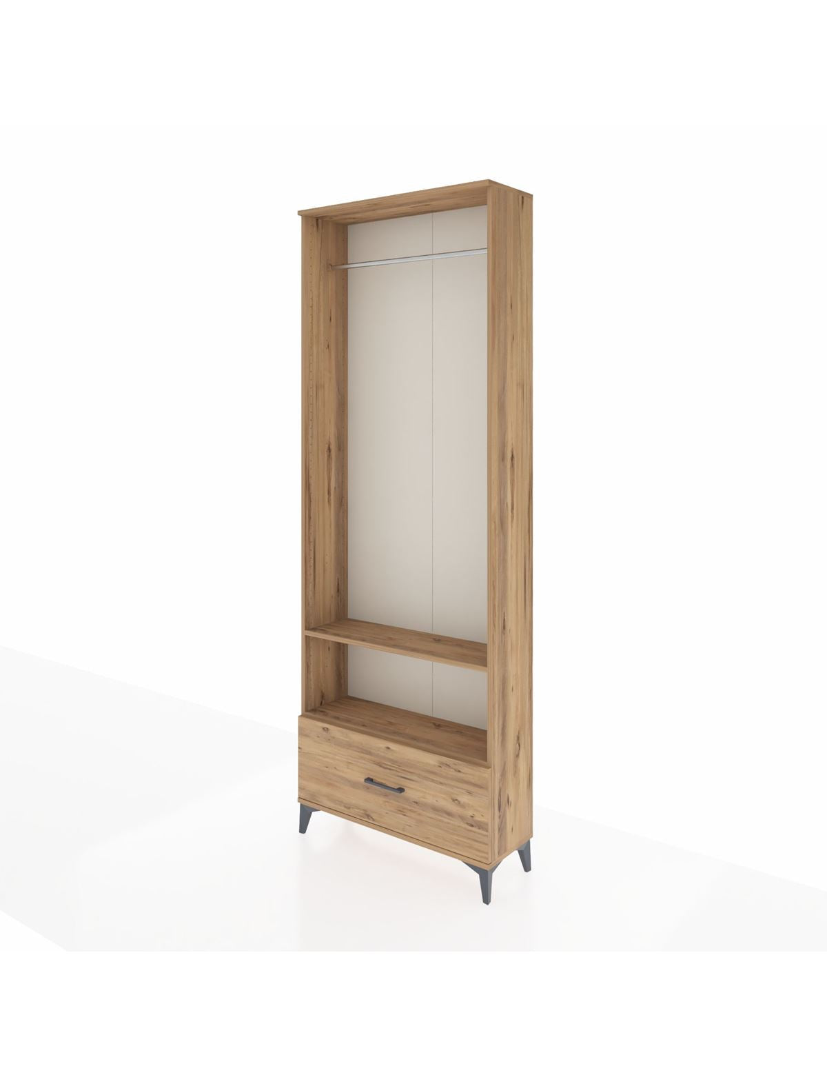 Arges Dolap 2 Raflı Tek Çekmeceli Tek Askılı 88x30x243 - S33M314V9A