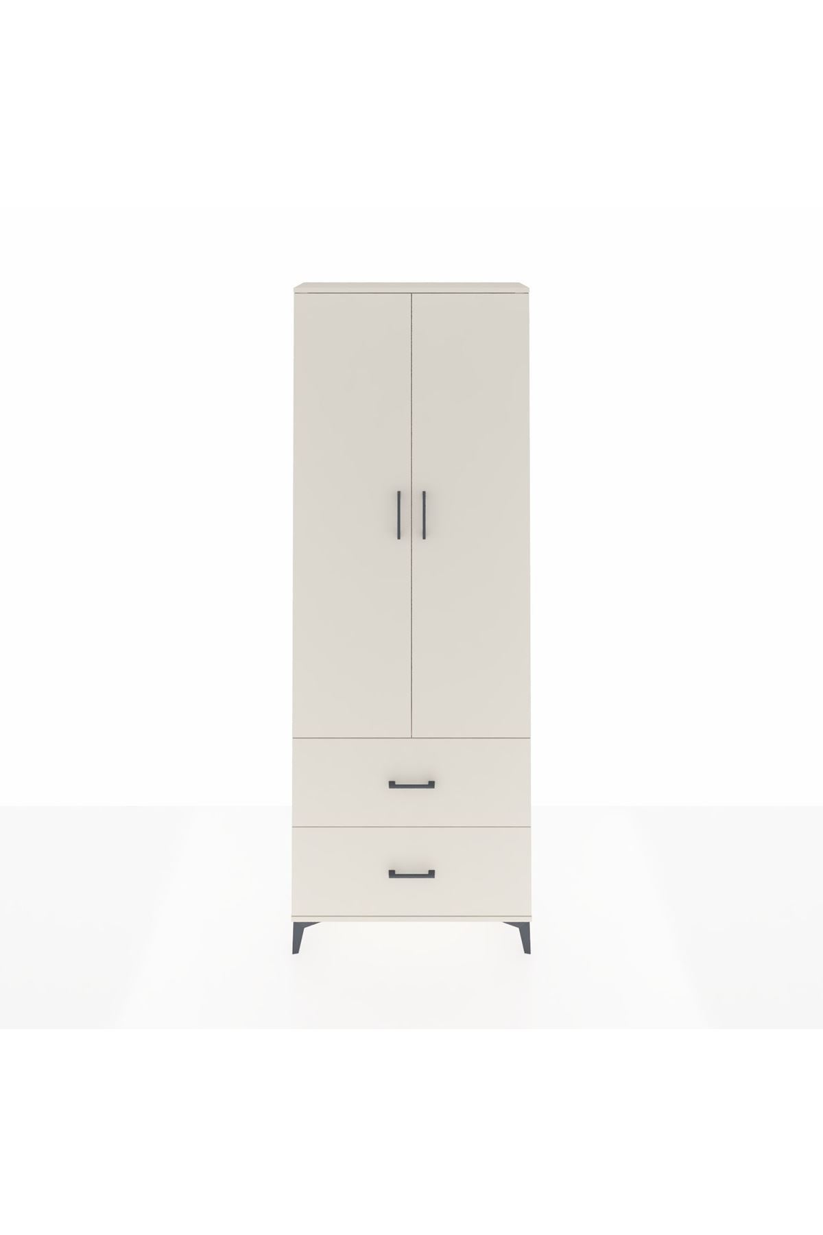 Arges Dolap Tek Raflı 2 Çekmeceli Tek Askılı 88x30x243 Aytaşı-Aytaşı