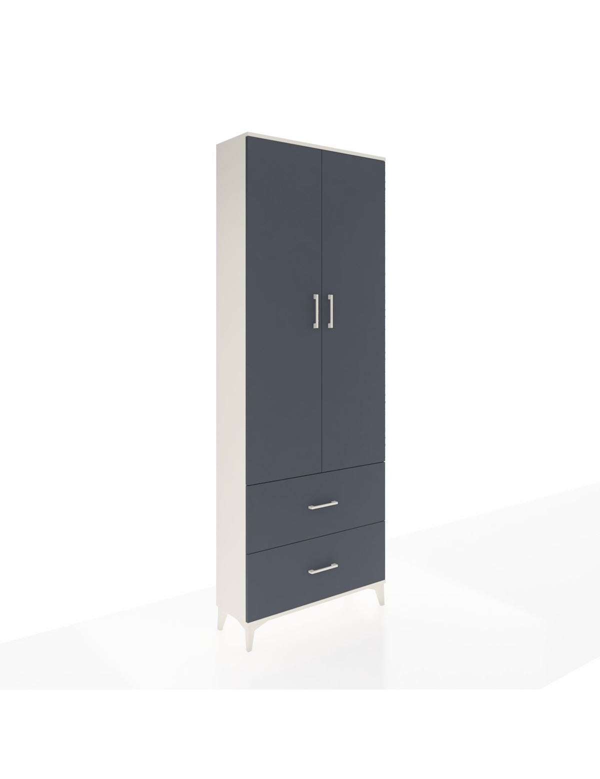 Arges Dolap Tek Raflı 2 Çekmeceli Tek Askılı 88x30x243 Aytaşı-Antrasit