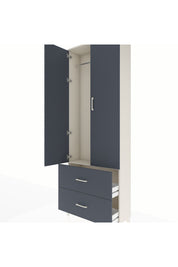 Arges Dolap Tek Raflı 2 Çekmeceli Tek Askılı 88x30x243 Aytaşı-Antrasit