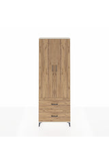 Arges Dolap Tek Raflı 2 Çekmeceli Tek Askılı 88x30x243