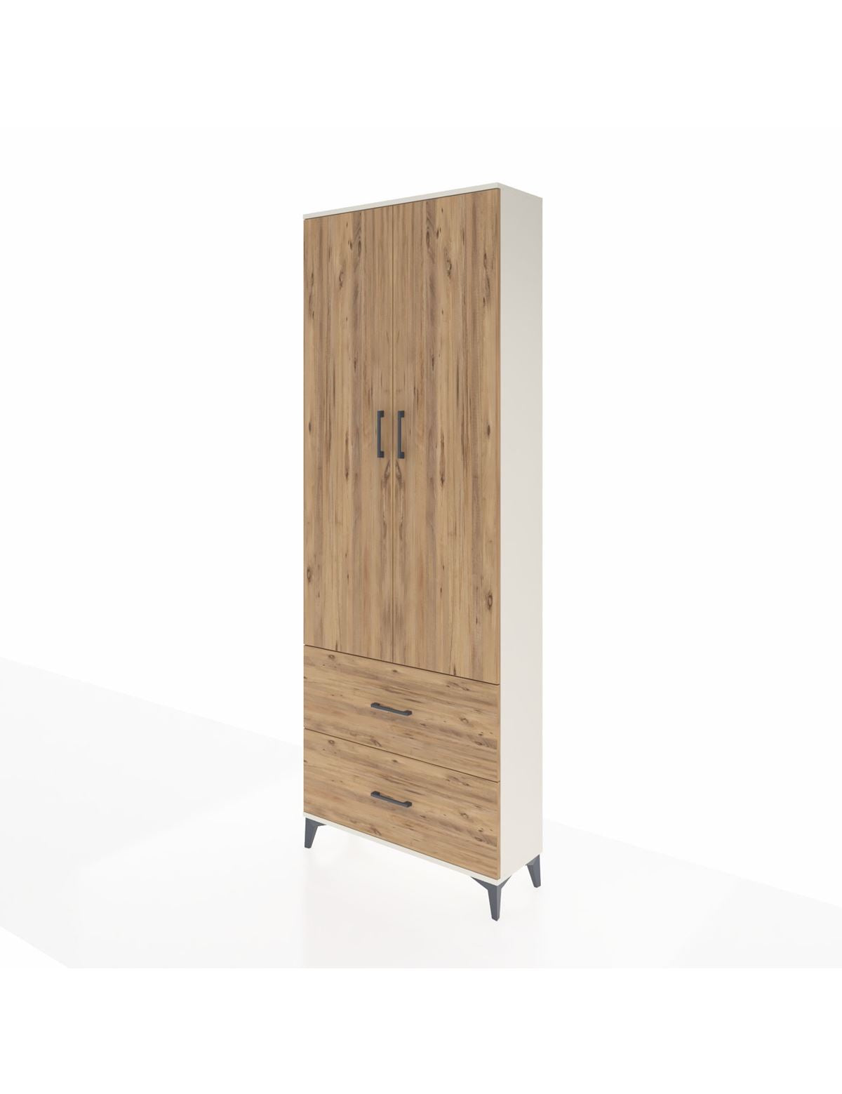 Arges Dolap Tek Raflı 2 Çekmeceli Tek Askılı 88x30x243 - S33M315V3A