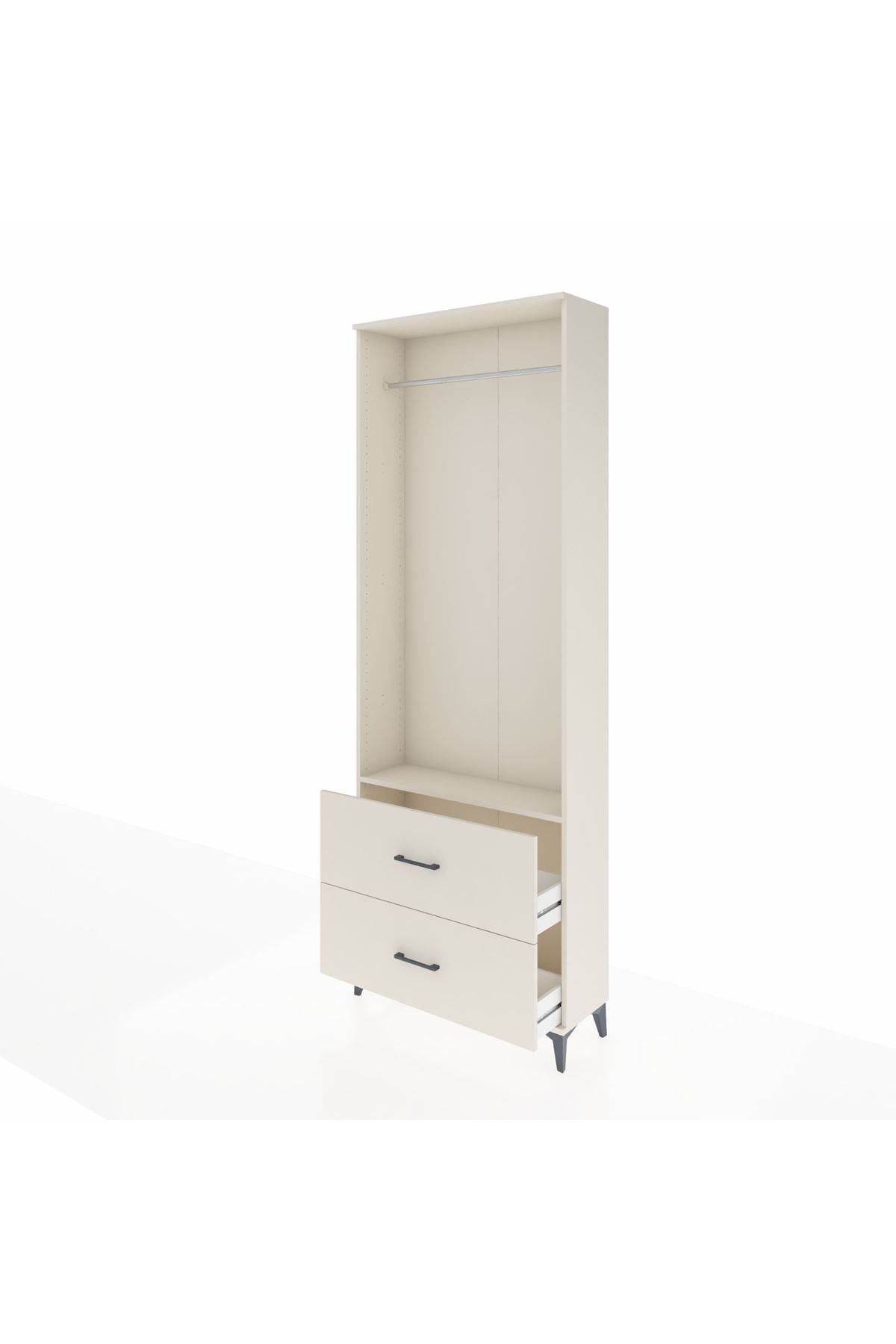 Arges Dolap Tek Raflı 2 Çekmeceli Tek Askılı 88x30x243 Aytaşı-Aytaşı