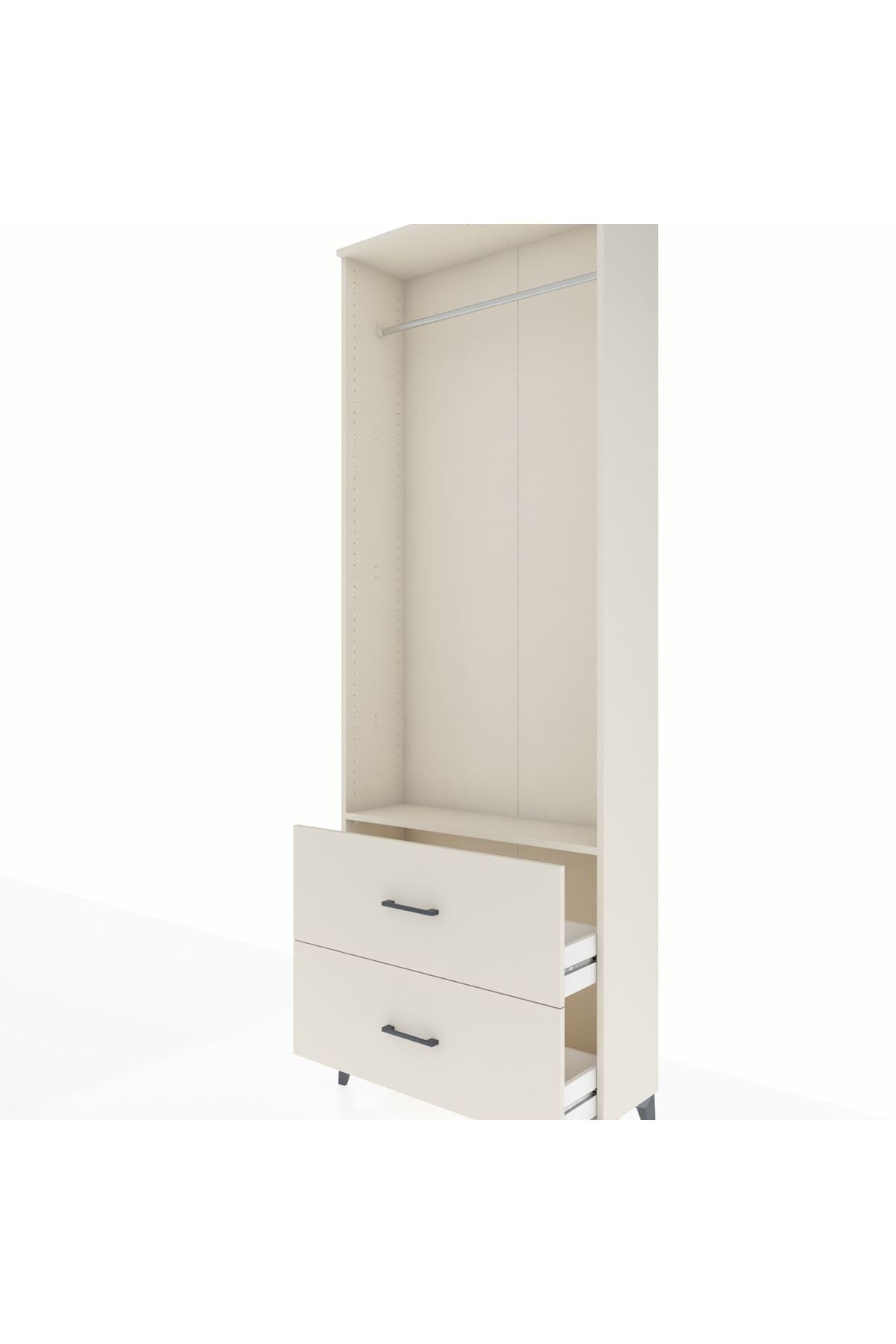 Arges Dolap Tek Raflı 2 Çekmeceli Tek Askılı 88x30x243 Aytaşı-Aytaşı
