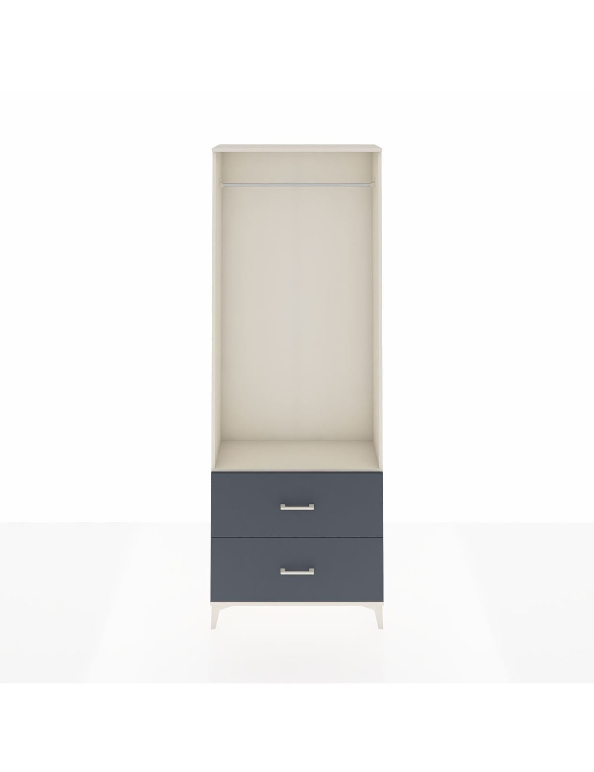 Arges Dolap Tek Raflı 2 Çekmeceli Tek Askılı 88x30x243 Aytaşı-Antrasit