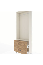 Arges Dolap Tek Raflı 2 Çekmeceli Tek Askılı 88x30x243 Aytaşı-Çam