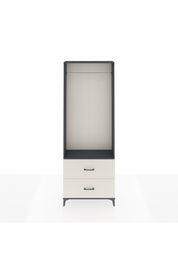 Arges Dolap Tek Raflı 2 Çekmeceli Tek Askılı 88x30x243 Antrasit-Aytaşı