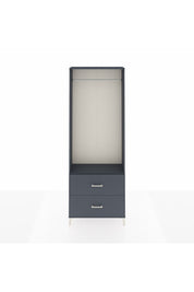 Arges Dolap Tek Raflı 2 Çekmeceli Tek Askılı 88x30x243 Antrasit-Antrasit