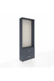 Arges Dolap Tek Raflı 2 Çekmeceli Tek Askılı 88x30x243 Antrasit-Antrasit