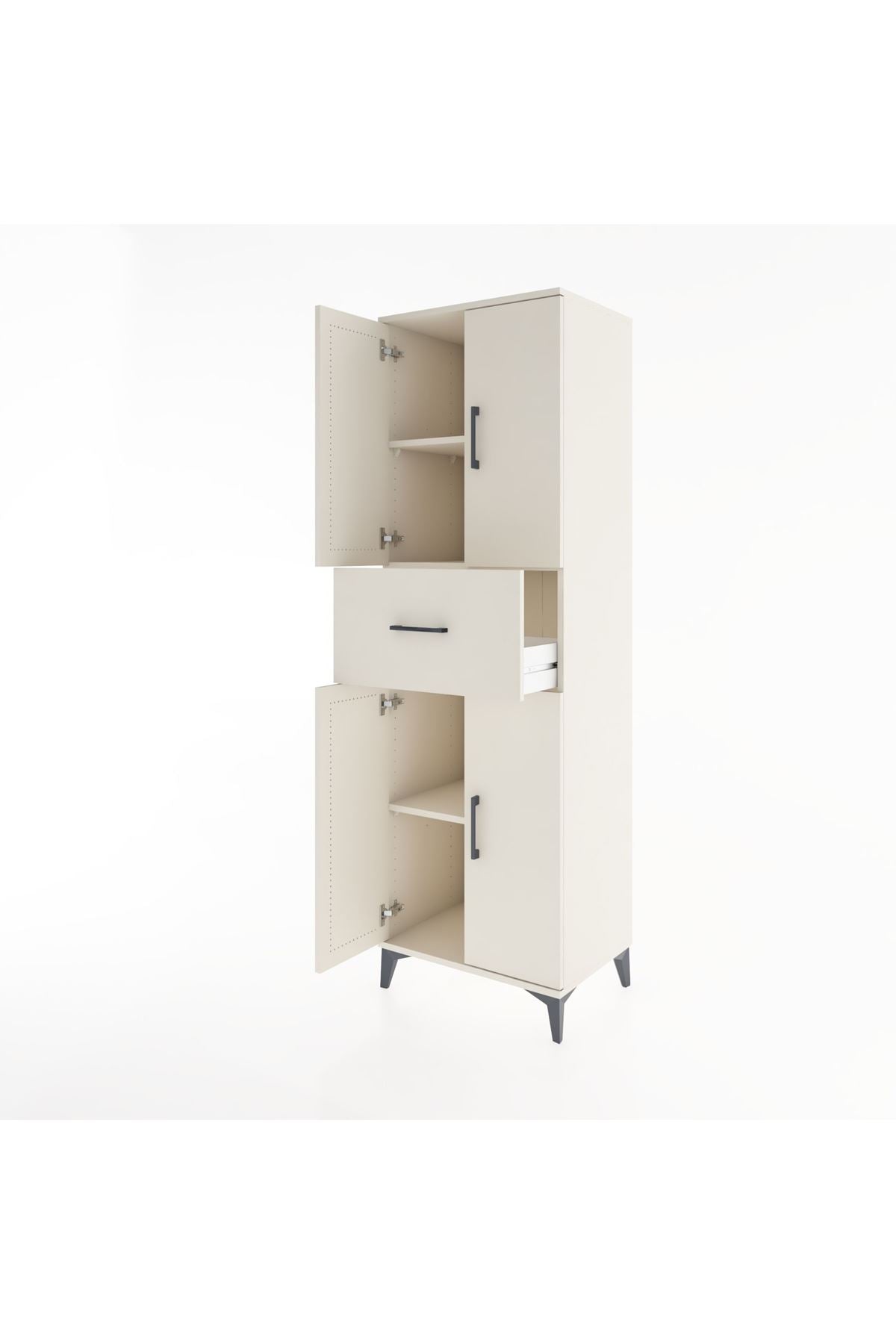 Hyperion Dolap 3 Raflı Tek Çekmeceli 4 Kapaklı 60x44x195 Aytaşı-Aytaşı