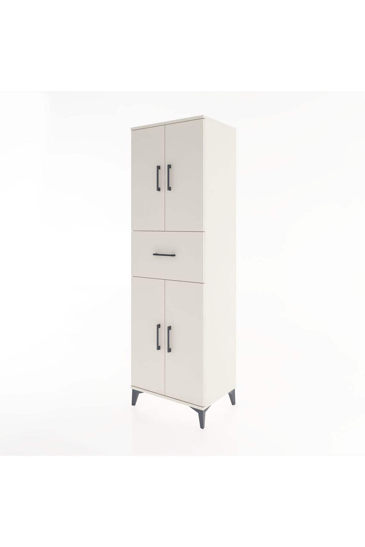 Hyperion Dolap 3 Raflı Tek Çekmeceli 4 Kapaklı 60x44x195 Aytaşı-Aytaşı