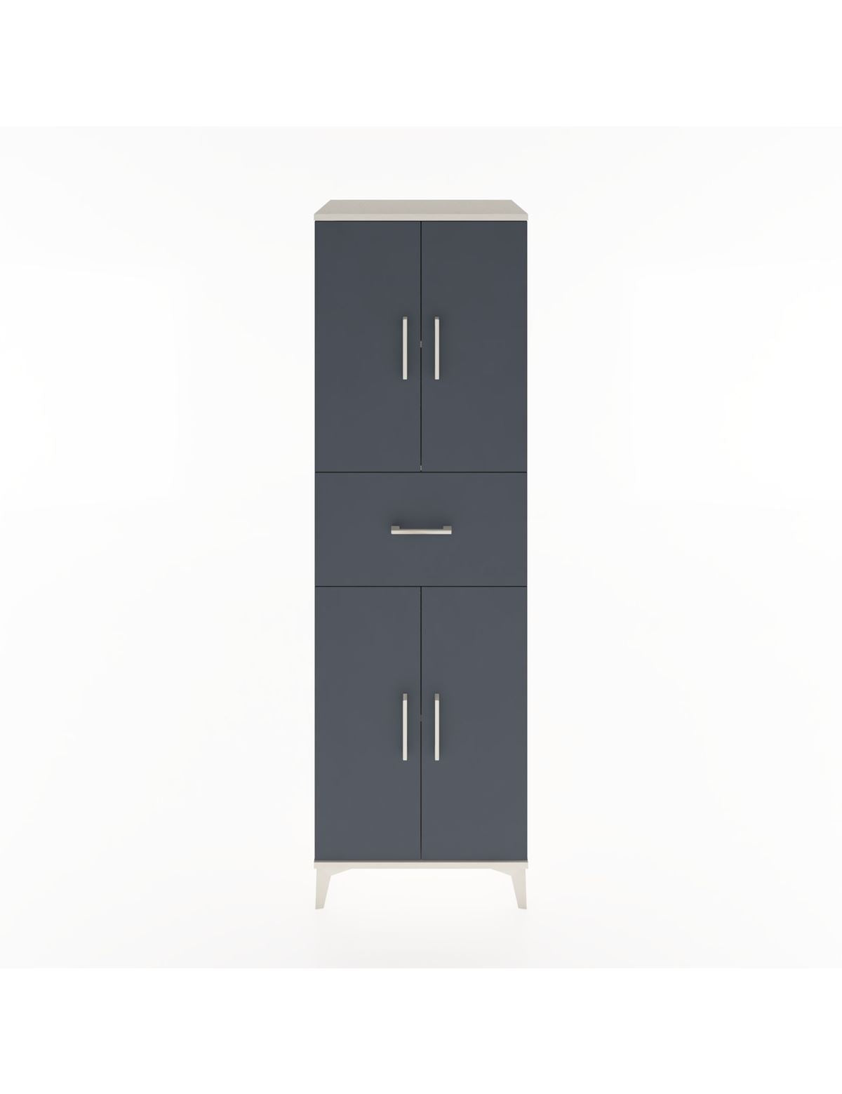 Hyperion Dolap 3 Raflı Tek Çekmeceli 4 Kapaklı 60x44x195 Aytaşı-Antrasit