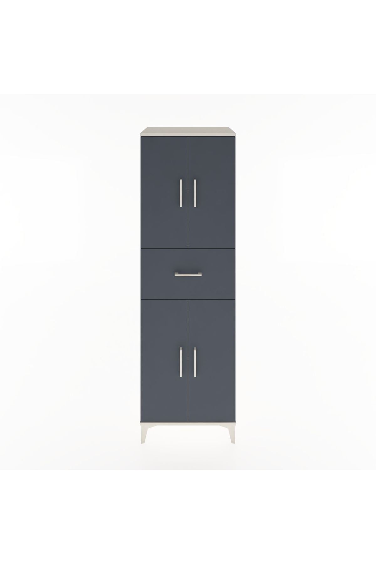 Hyperion Dolap 3 Raflı Tek Çekmeceli 4 Kapaklı 60x44x195 Aytaşı-Antrasit