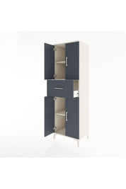 Hyperion Dolap 3 Raflı Tek Çekmeceli 4 Kapaklı 60x44x195 Aytaşı-Antrasit