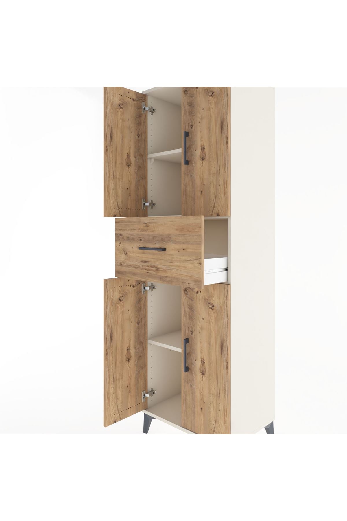 Hyperion Dolap 3 Raflı Tek Çekmeceli 4 Kapaklı 60x44x195 Aytaşı-Çam